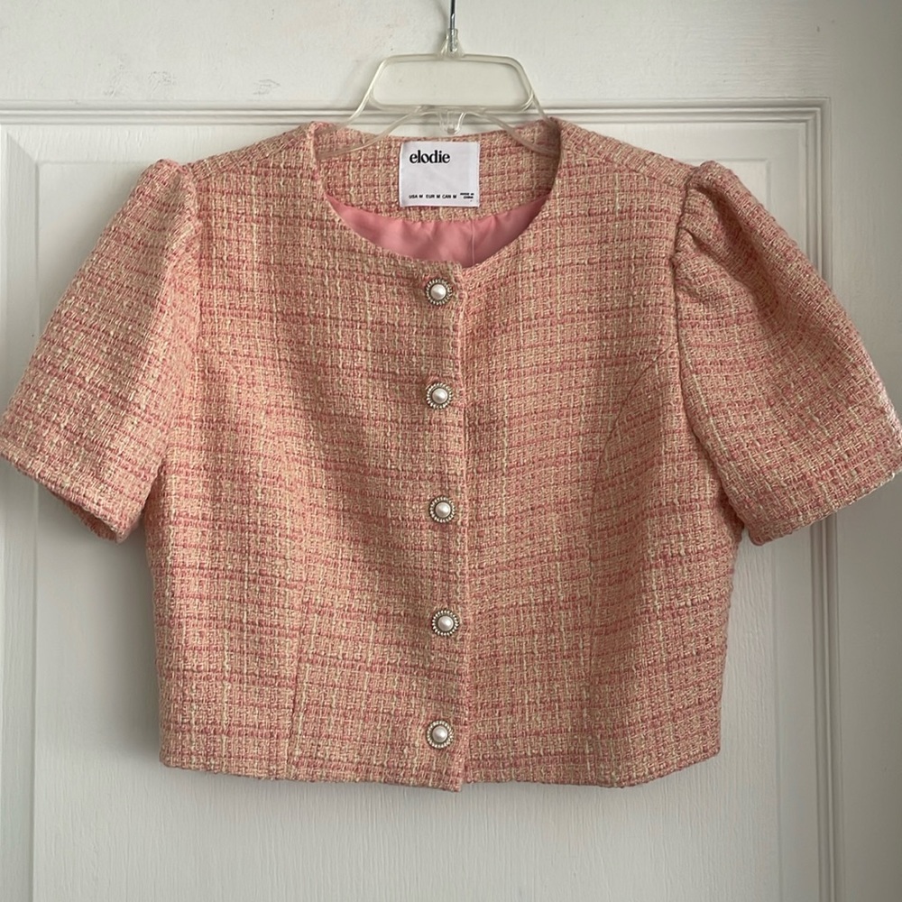 Elodie Pearl Tweed Top
